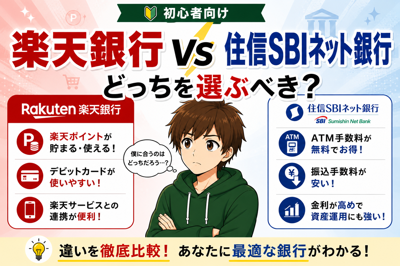 楽天銀行ｖｓ住信ＳＢＩネット銀行