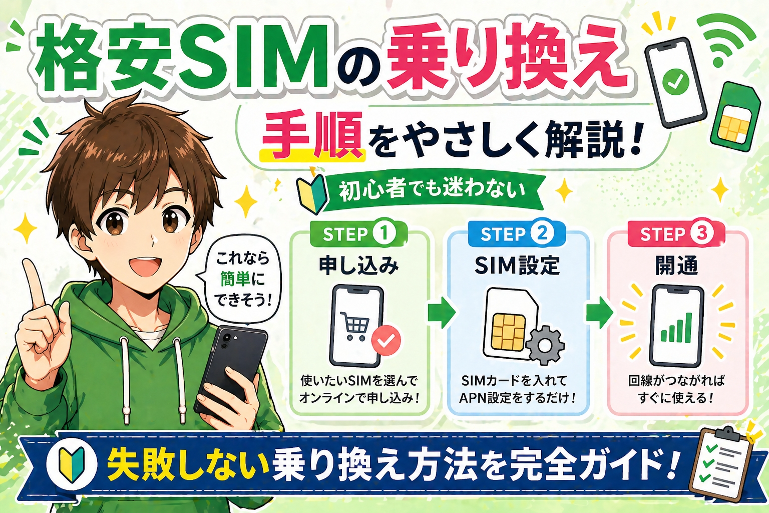 格安SIMの乗り換え手順