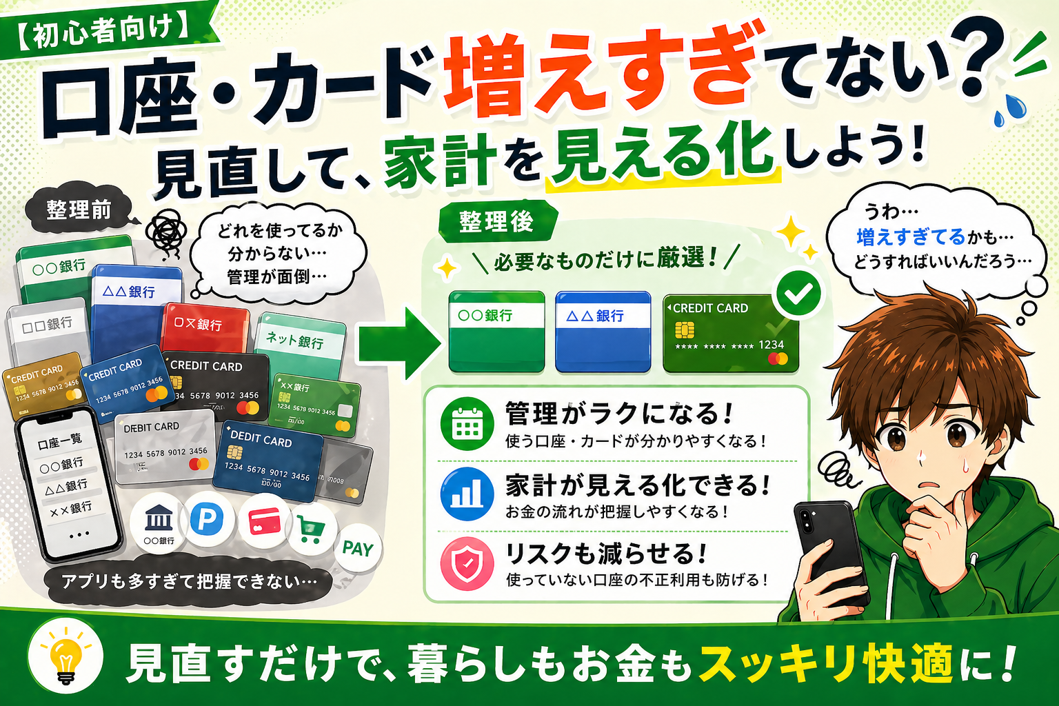 口座・カード増えすぎ注意