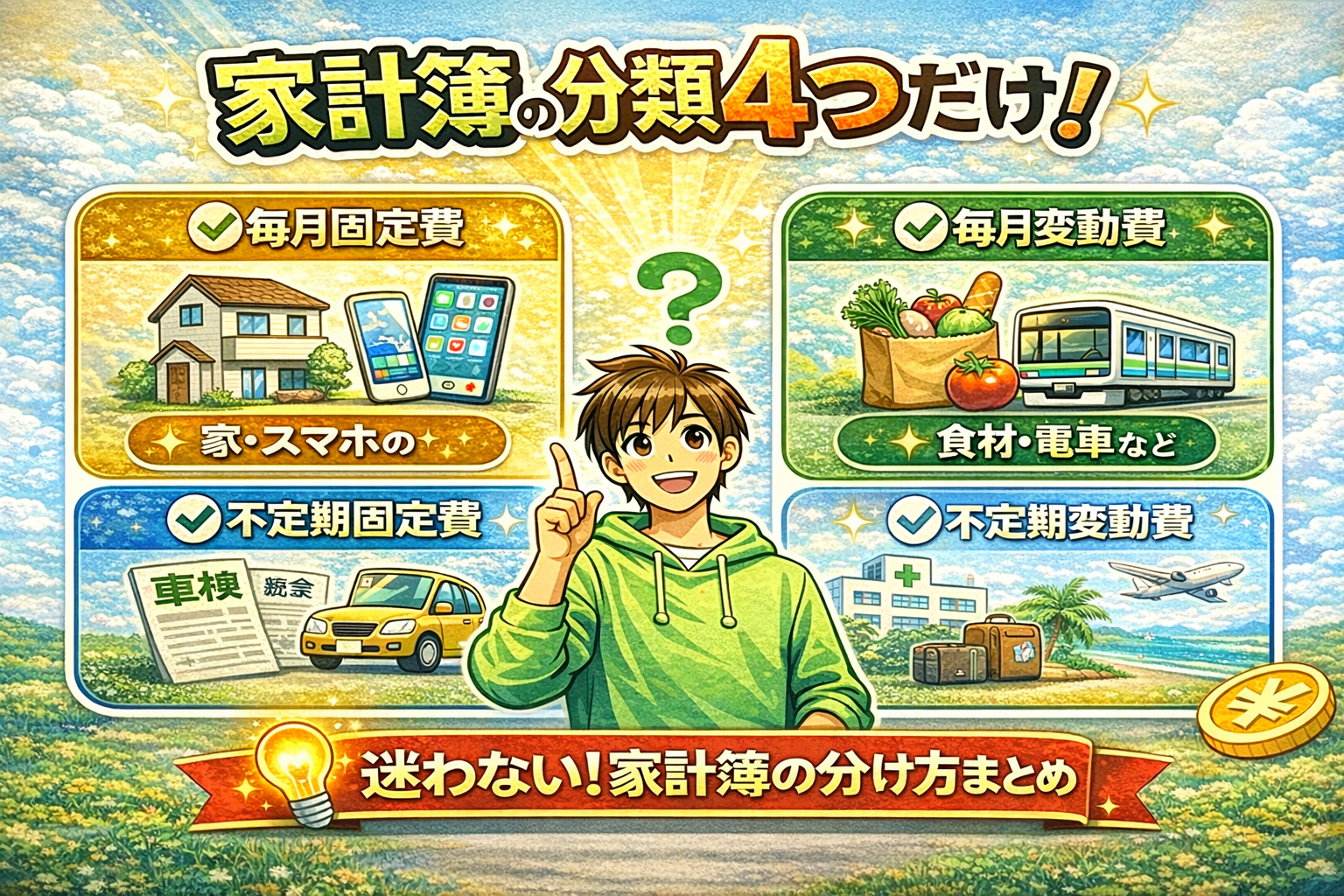 家計簿の分類４つだけ！