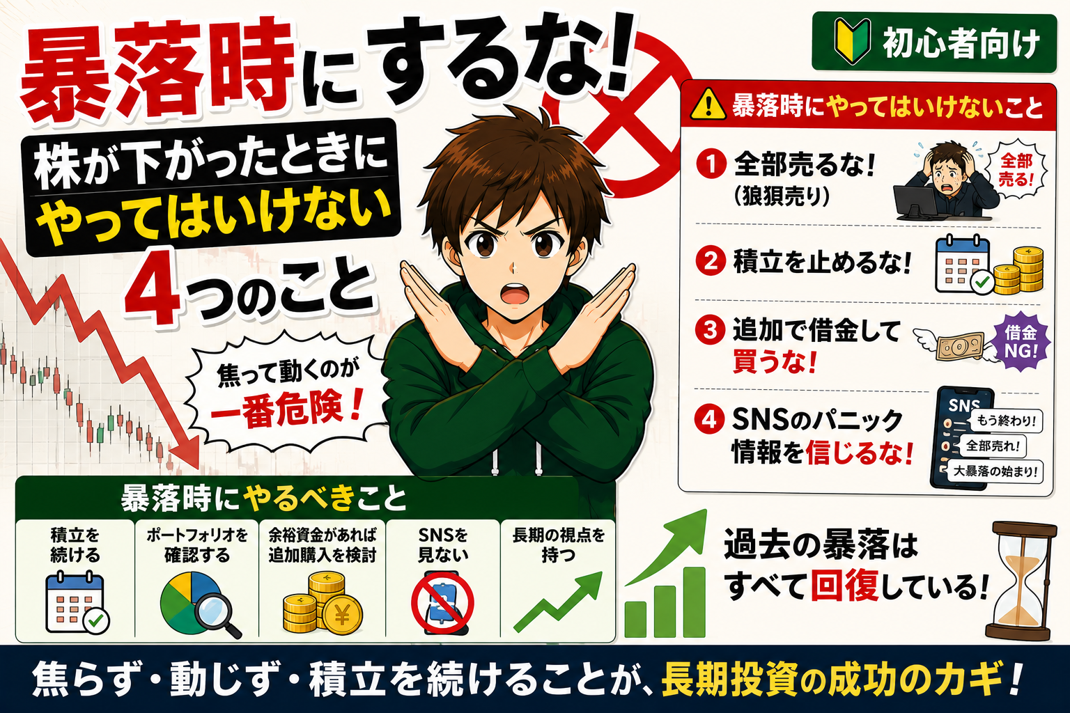 暴落時にするな！